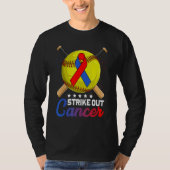 Strike Out Pulmonary Fibrosis Awareness Red Blue R T-Shirt (Vorderseite)