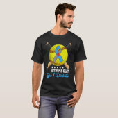 Strike Out T1D Awareness Month Blue and Gray Ribbo T-Shirt (Vorne ganz)