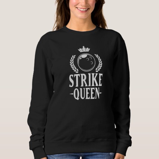 Strike Queen Niedlich Bowling League Girl Sweatshirt (Vorderseite)
