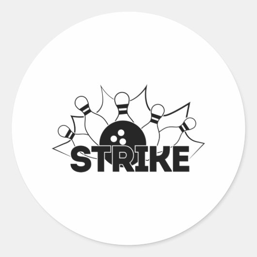 Strike Sign Bowling Print Runder Aufkleber (Vorderseite)