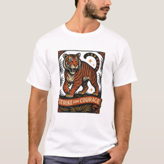 Strike Some Courage Tiger-Abzeichen-T-Shirt T-Shirt