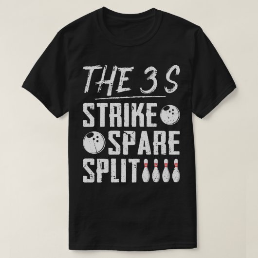 Strike Spare Split Bowling T-Shirt (Design vorne)