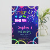 STRIKE UP Bowling Einladung (Stehend Vorderseite)