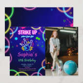 STRIKE UP Bowling Foto Einladung (Vorne/Hinten)