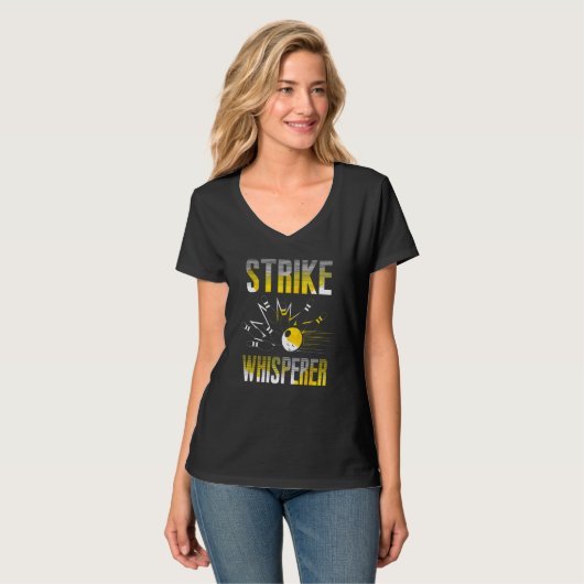 Strike Whisperer Bowling  Bowler Team Gag T-Shirt (Vorderseite Vollansicht)