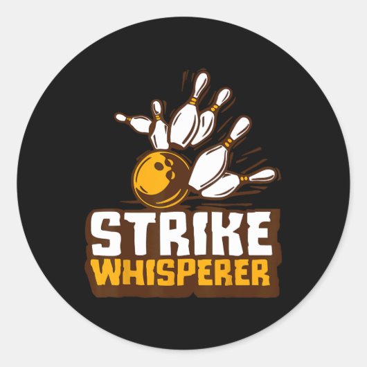 Strike Whisperer Bowling Funny Bowler League Team Runder Aufkleber (Vorderseite)