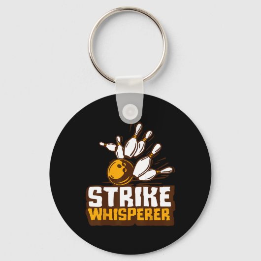 Strike Whisperer Bowling Funny Bowler League Team Schlüsselanhänger (Vorderseite)