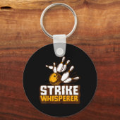 Strike Whisperer Bowling Funny Bowler League Team Schlüsselanhänger (Vorderseite)