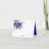 Strikende Marine Lila Abstrakte Blume Dankeskarte (Rückseite)