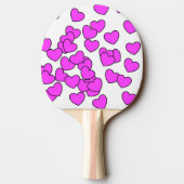 Strikende rosa Herzen auf Schwarz / Weiß, Monogram Tischtennis Schläger (Rückseite)
