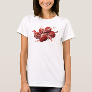 Strikende rote abstrakte Erdbeeren-Kunstkompositio T-Shirt