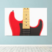 Strikende rote Gitarre - Leinwanddruck (Insitu (Holzboden))