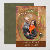 Strikendes Foto der Hochzeit im Herbst Save the Da Date (Vorne/Hinten)