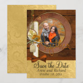 Strikendes Foto der Hochzeit im Herbst Save the Da Date (Vorne/Hinten)
