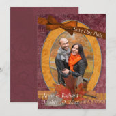 Strikendes Foto der Hochzeit im Herbst Save the Da Date (Vorne/Hinten)