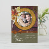 Strikendes Foto der Hochzeit im Herbst Save the Da Date (Stehend Vorderseite)