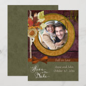 Strikendes Foto der Hochzeit im Herbst Save the Da Date (Vorne/Hinten)
