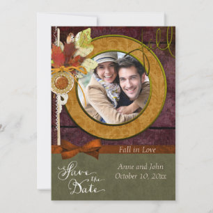 Strikendes Foto der Hochzeit im Herbst Save the Da Date