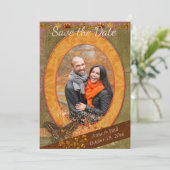 Strikendes Foto der Hochzeit im Herbst Save the Da Date (Stehend Vorderseite)