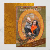 Strikendes Foto der Hochzeit im Herbst Save the Da Date (Vorne/Hinten)