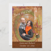 Strikendes Foto der Hochzeit im Herbst Save the Da Save The Date (Vorderseite)