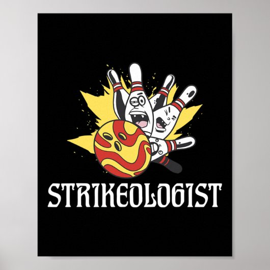 Strikeologe Bowling Team Bowler Poster (Vorne)