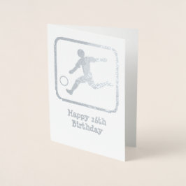 Striker mit Fußballball - Benutzerdefinierter Text Folienkarte