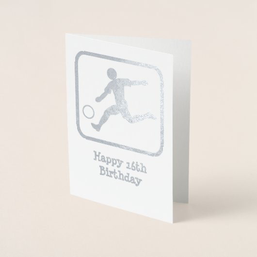 Striker mit Fußballball - Benutzerdefinierter Text Folienkarte (Vorderseite)