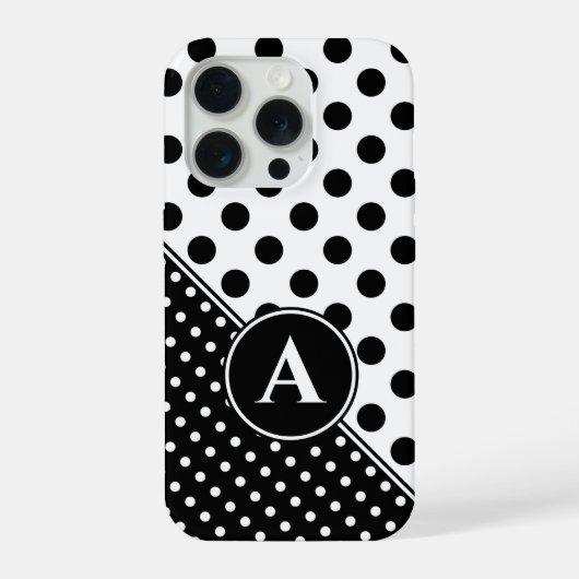 Striking Black And White Style, Custom Monogram iPhone Hülle (Rückseite)