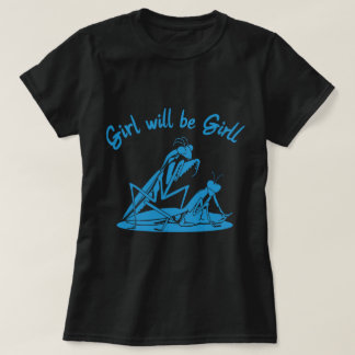 Striking Blue Mantis hält einen weiteren Cartoon T-Shirt