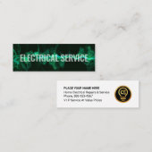Striking Electrical Lightning Wave Electrician Mini Visitenkarte (Vorne/Hinten)