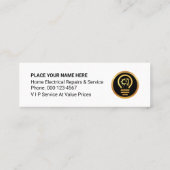 Striking Electrical Lightning Wave Electrician Mini Visitenkarte (Rückseite)