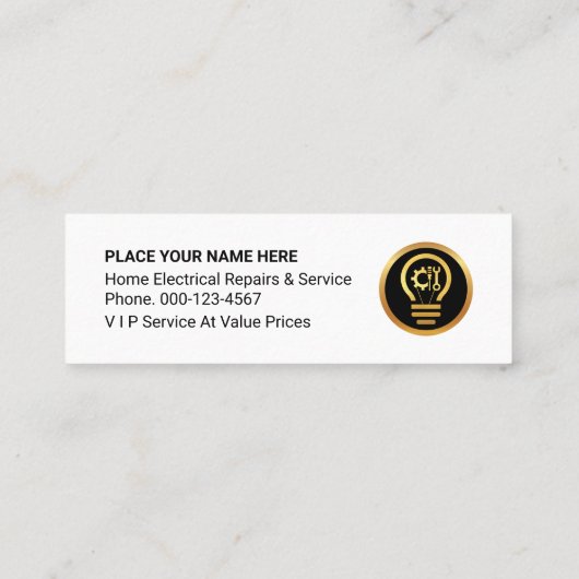 Striking Electrical Lightning Wave Electrician Mini Visitenkarte (Rückseite)