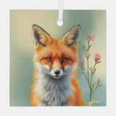 Striking Eyes of a Cunning Red Fox Ornament Aus Glas (Rückseite)
