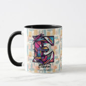 Striking Geometric Monogramm Tasse - E für Ethan (Links)
