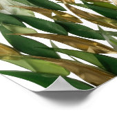 Striking Gold LEAFY FUSION 3D Text Kunst Poster (Ecke)