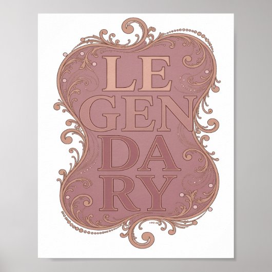 Striking Gold LEGENDARY 3D-Text-Kunst Poster (Vorne)