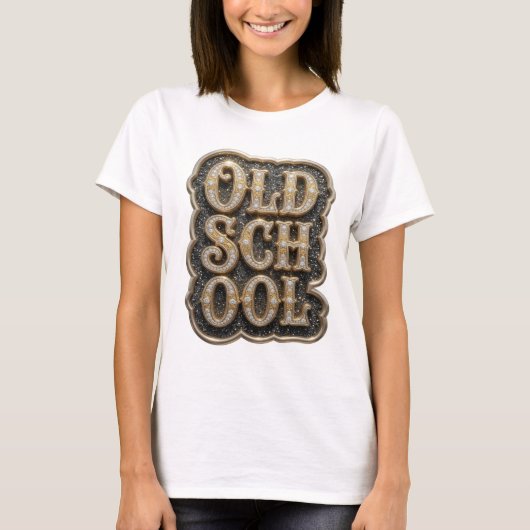 Striking Gold OLD SCHOOL Custom-Design T-Shirt (Vorderseite)