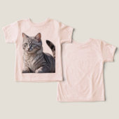 Striking Gray Tabby Cat with Green Eyes (Design Vorderseite & Rückseite)