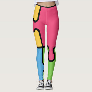 Striking Jigsaw-Muster Leggings