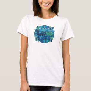 Striking LIVE LAUGH LOVE 2D Mode Druck T-Shirt