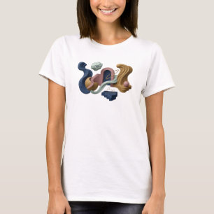 Striking Navy ABSTRACT ART Kunstprint T-Shirt