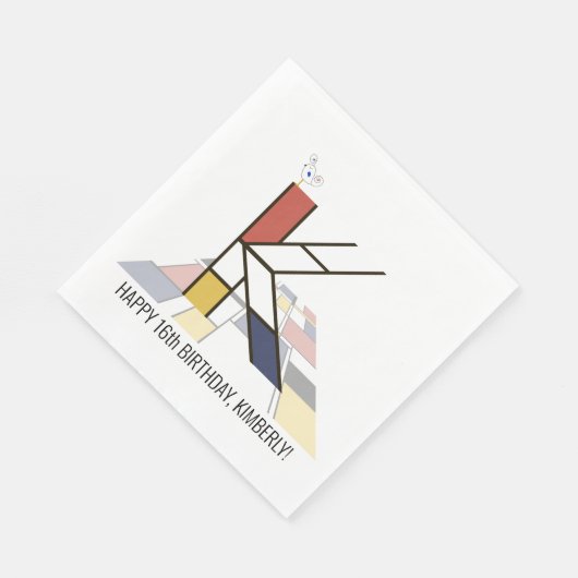 Striking Neoplasticism Style Monogram. Letter K Serviette (Ecke)