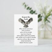 Striking Owl Respekt vor dem erdamerikanischen Ure Postkarte (Stehend Vorderseite)