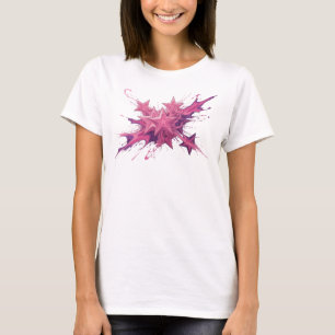 Striking Pink Abstrakte Sterne Mode Druck T-Shirt