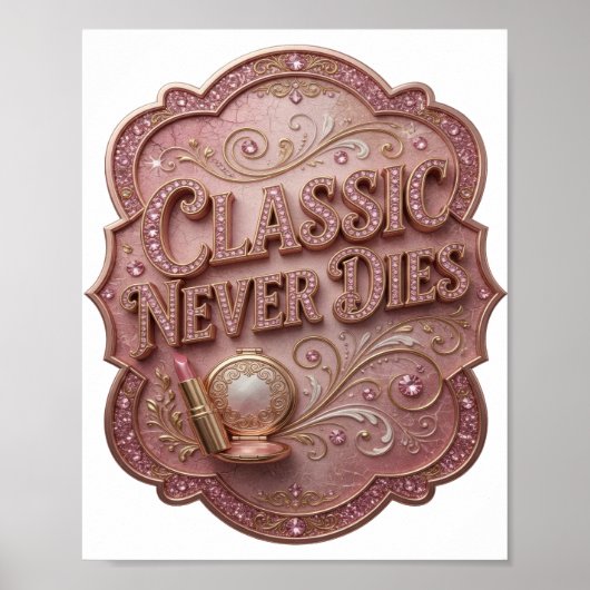 Striking Pink CLASSIC NIE WIRD Graphic Tee Poster (Vorne)