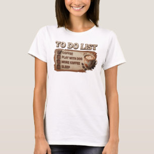 Striking Pink COFFEE PLAY WITH DOG Kunstkompositio T-Shirt