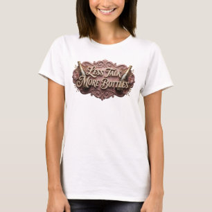 Striking Pink WENIGER REDEN MEHR FLASCHEN Textdesi T-Shirt