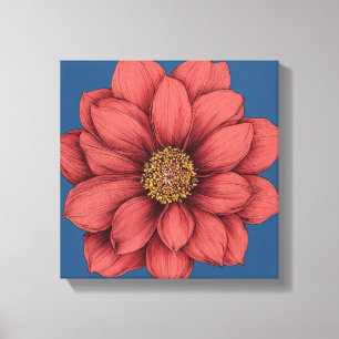 Striking Red Dahlia Leinwanddruck
