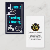 Striking Retro Silver Faucet Pipes Visitenkarte (Vorne/Hinten)